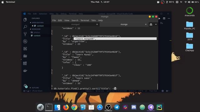 MongoDB Tutorial #09 - query operations (عمليات الاستعلام) смотреть онлайн