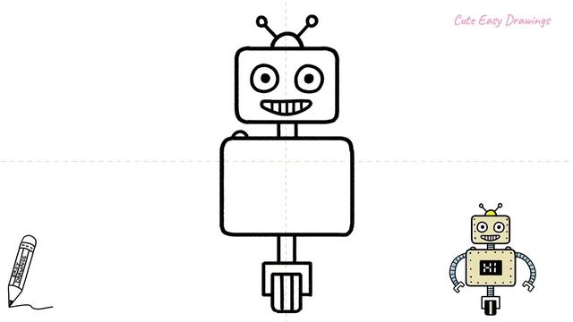 How to Draw a Robot Step by Step Easy смотреть онлайн
