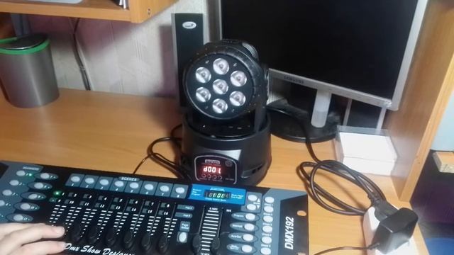 обзор DMX controller 512 и подключение к DMX голове. смотреть онлайн