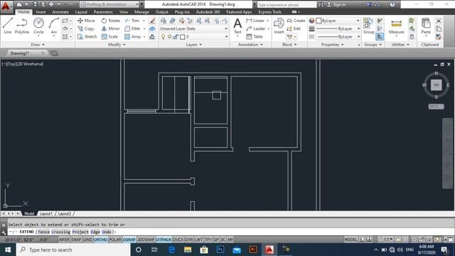 Complete Floor plan in AutoCAD 2020 || Making a simple floor plan смотреть онлайн