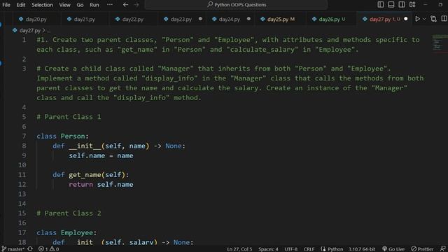 Master OOP Question-Solving with Python: DAY27 | Multiple Inheritance | OOPS QUESTIONS #day27 смотреть онлайн