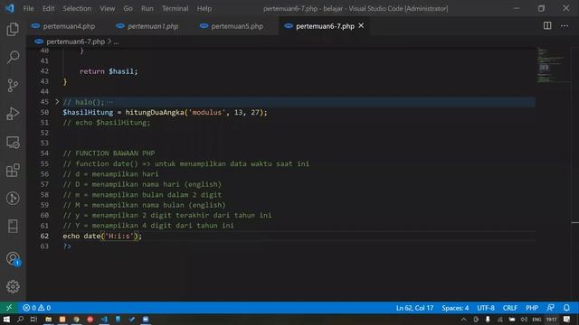 Kuliah Algoritma Pemrograman 2 | Pertemuan 6-7 | PHP Functions dan PHP Object смотреть онлайн