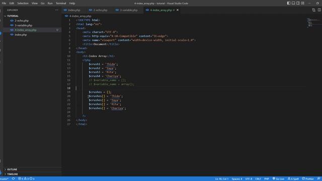 PHP Khmer Tutorial #4 - Indexed Arrays смотреть онлайн