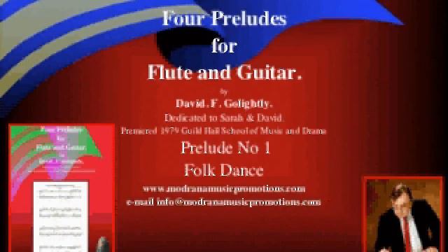 Four Preludes for Flute and Guitar Prelude one Folk Dance. смотреть онлайн