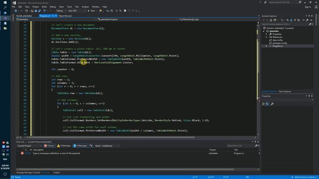 How to create a plain table using C# and .Net смотреть онлайн