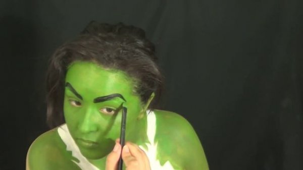 Marvel She Hulk Makeup and Body Paint Cosplay Tutorial (NoBlandMakeup)