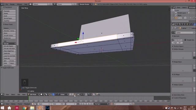 [Blender/Gimp] tutorial: How to make a low-poly laptop #1 - create the object! смотреть онлайн