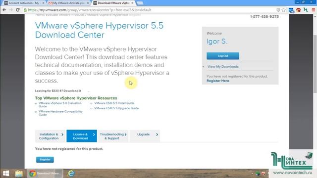 Знакомство с VMWare - Ключ и активация ESXi смотреть онлайн