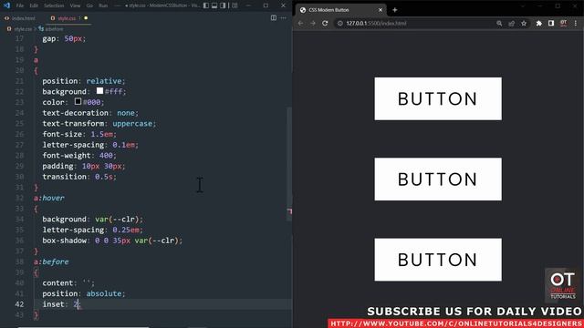Modern CSS Glowing Button Hover Effects | Html CSS Tutorial смотреть онлайн