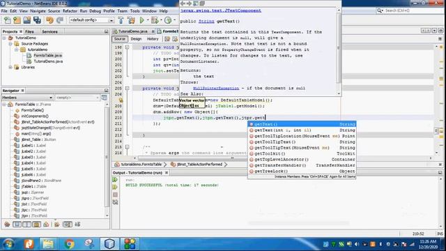 How to add data into table from java swing components using NetBeans смотреть онлайн