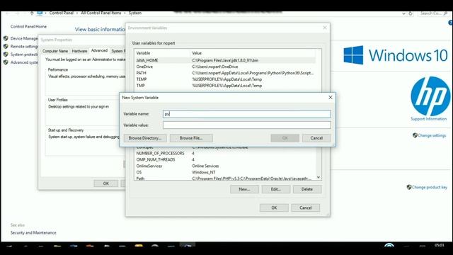 How to add Python Path to Environment Variables in Windows 10 смотреть онлайн