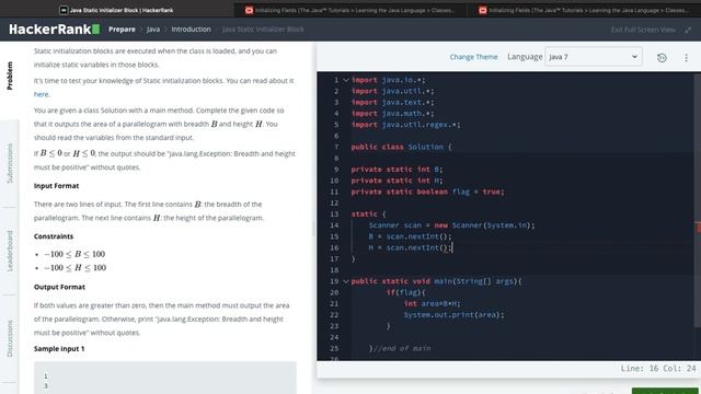 HackerRank - Static Initializer Solución en Java (Nivel Básico) смотреть онлайн