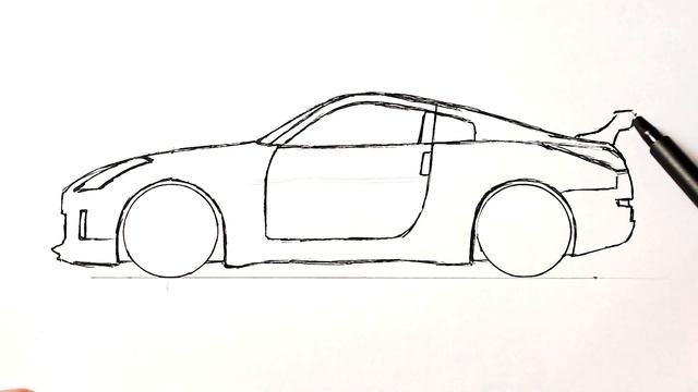 Как нарисовать машину Ниссан 350Z смотреть онлайн