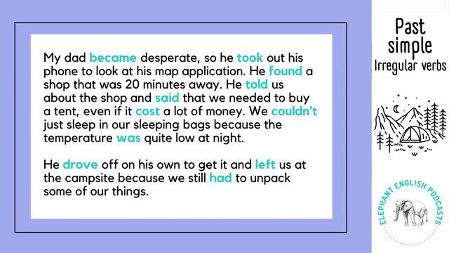 PAST SIMPLE Story with IRREGULAR VERBS in English 🇬🇧 смотреть онлайн