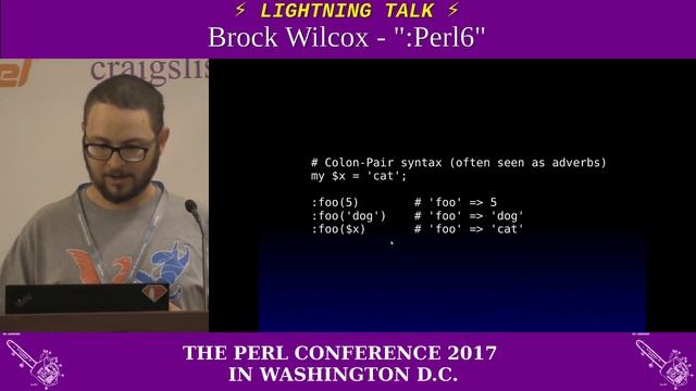 Lightning Talk by Brock Wilcox - ":Perl6" смотреть онлайн