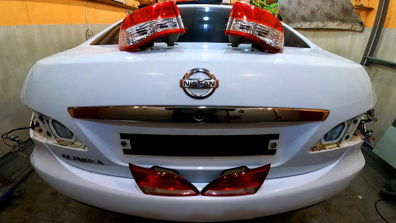 Снимаем задние фонари/замена лампочек Nissan Almera 2012-2018год