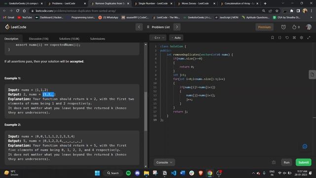Remove Duplicates from Sorted Array | Leetcode 26 | Array смотреть онлайн