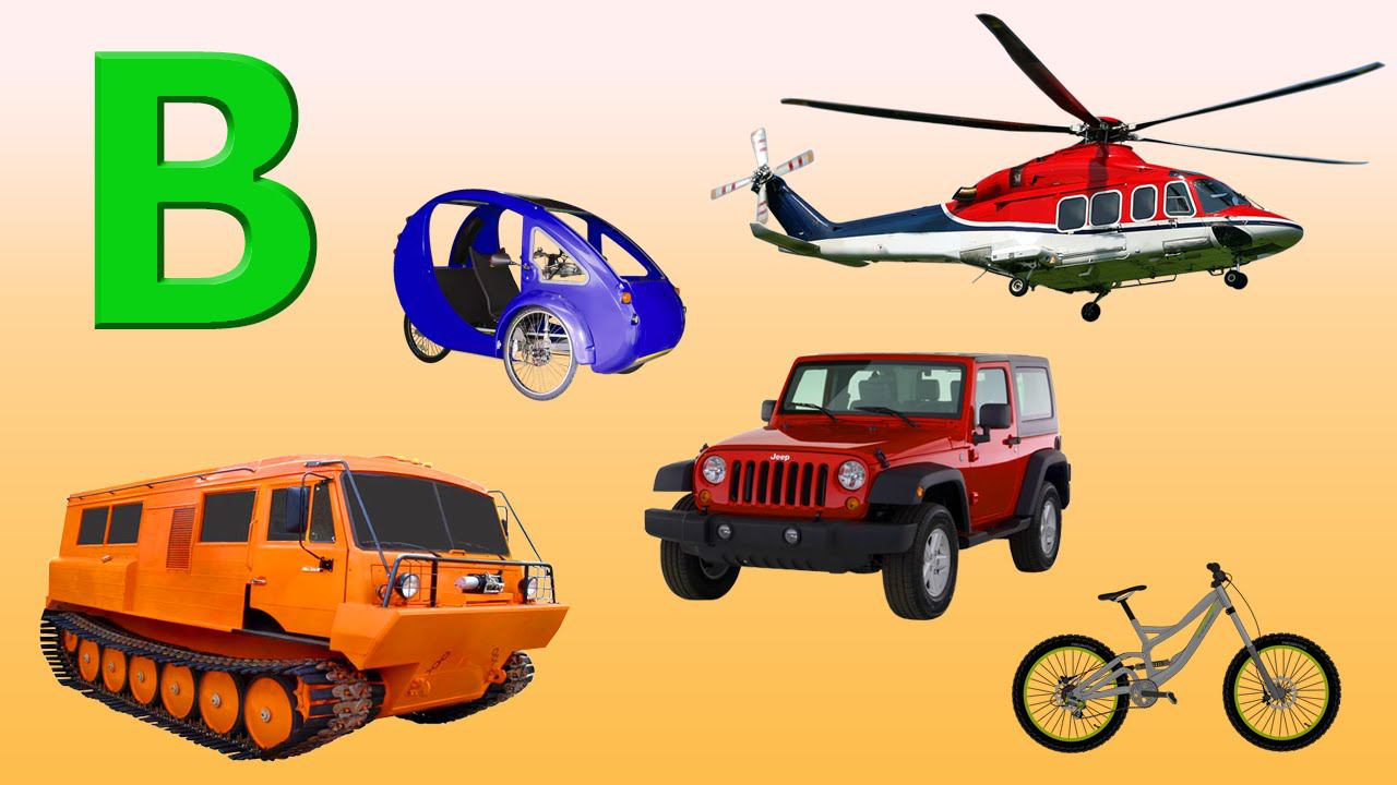 Виды Транспорта на В. Внедорожник, Вертолет, Вездеход. Обучающий Мультфильм смотреть онлайн