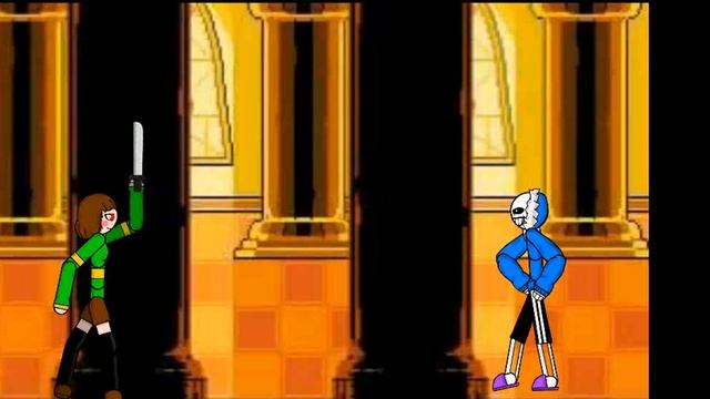 Анимация undertale-фриск(чара) vs санс смотреть онлайн