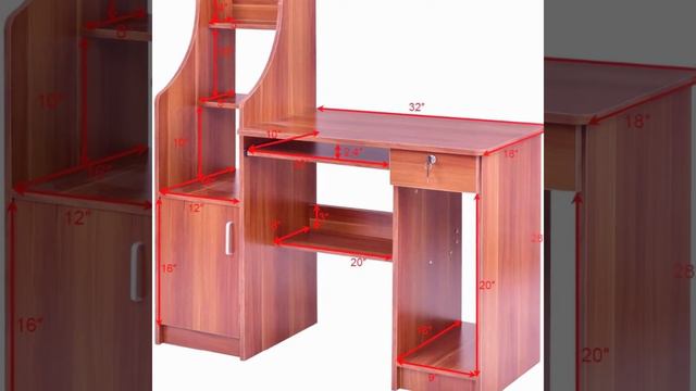 Computer desk modern pc laptop table school student writing with bookshelf workstation home office смотреть онлайн