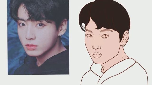 Скетч в Procreate | Скетч по фото Чон Чонгук | Иллюстрация в Procreate смотреть онлайн