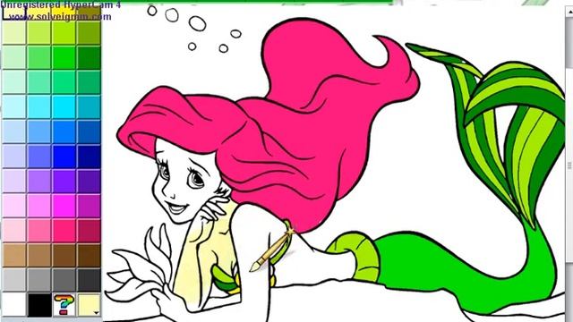 Ariel Mermaid Coloring Book Game ??? Русалочка Ариель Раскраска Игра???? смотреть онлайн