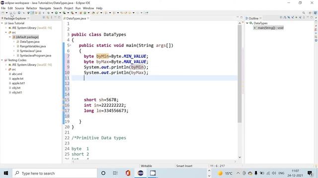 Size of Numeric Family in JAVA смотреть онлайн