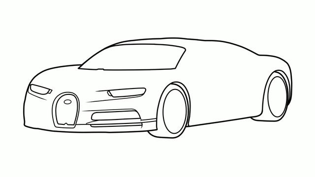 How to draw a BUGATTI CHIRON 2016 / drawing Bugatti Chiron 2017 sports car