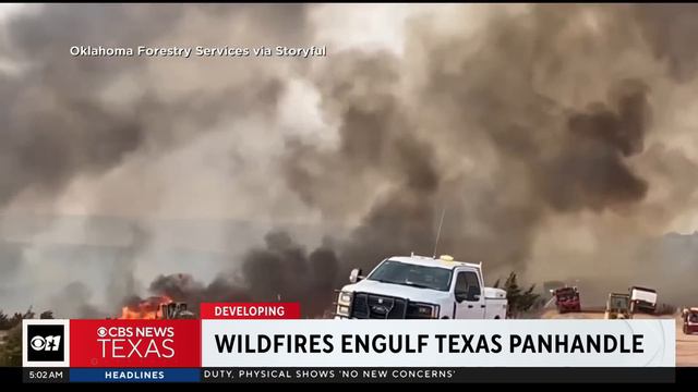 Wildfires engulf Texas panhandle смотреть онлайн