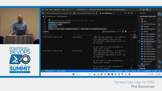 PowerShell Summit 2023: Parsing Event Logs for FREE by Phil Bossman смотреть онлайн