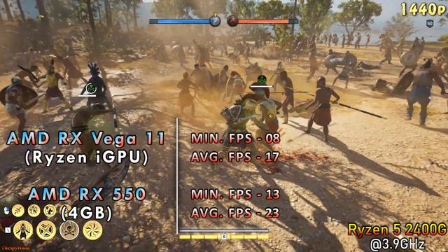 RX Vega 11 (Ryzen iGPU) vs RX 550 | Ryzen 5 2400G | 1080p 1440p Gameplay Benchmark смотреть онлайн