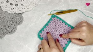 Смотрите как просто начать новый цвет в бабушкином квадрате