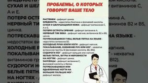 ПРО НЕХВАТКУ ВИТАМИНОВ И СИМПТОМЫ