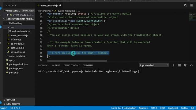 EVENTS MODULE IN NODE JS | Event Emitter In Node js | Events and EventEmitter In Node Js| part -17 смотреть онлайн