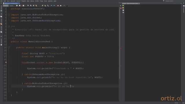 Java - Ejercicio 197: Hacer uso de Exceptions para la Gestión de Errores de Red смотреть онлайн