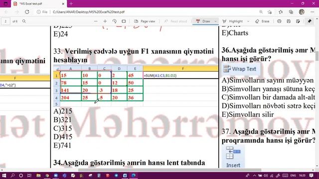 #İNFORMATİKA/Ms Excel funskiyaların izahı смотреть онлайн