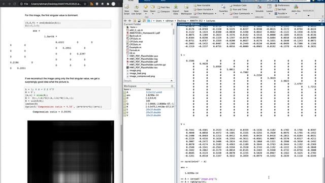 UW [Amath 301] (Beginning Scientific Computing) Week 10 MATLAB 1/2: Singular Value Decomposition смотреть онлайн