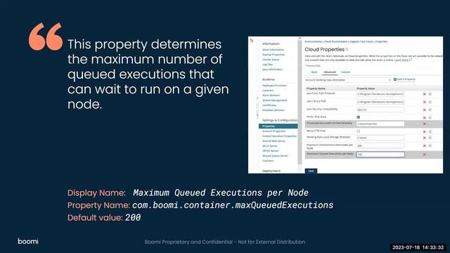 Properties panel: Advanced tab - Maximum Queued Executions per Node смотреть онлайн