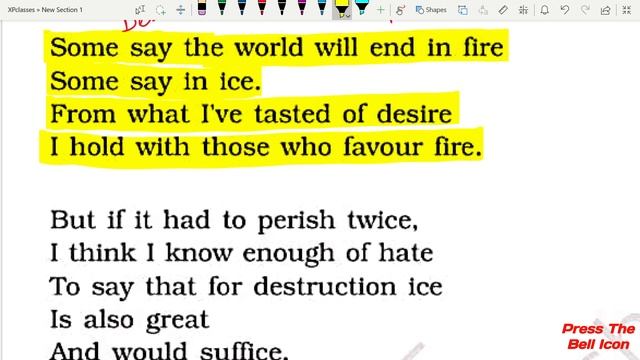 Fire And Ice Class 10 | Class 10 First Flight Poetry Chapter 2 | Class 10th NCERT Poetry Chapter 2 смотреть онлайн