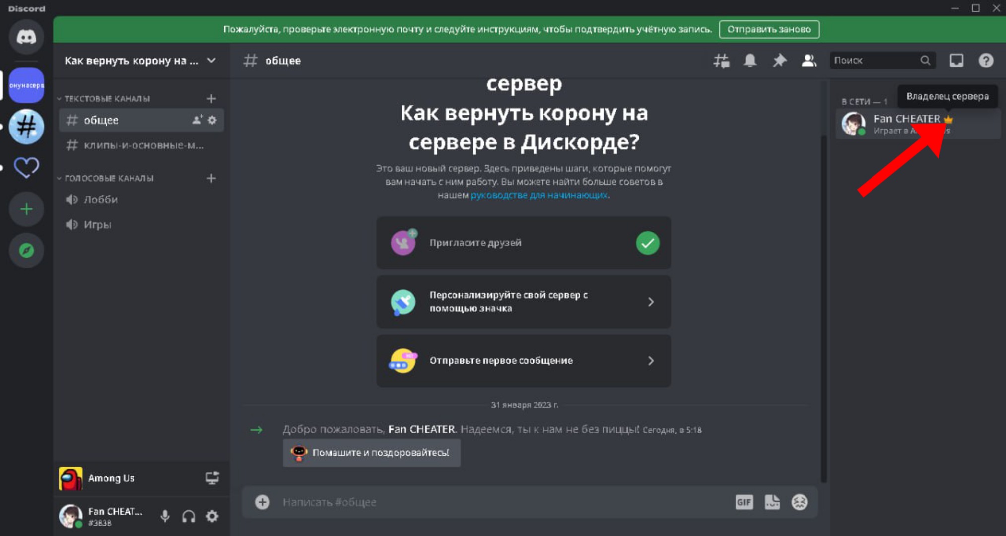 Как Вернуть Корону владельца сервера на сервере в дискорде? смотреть онлайн