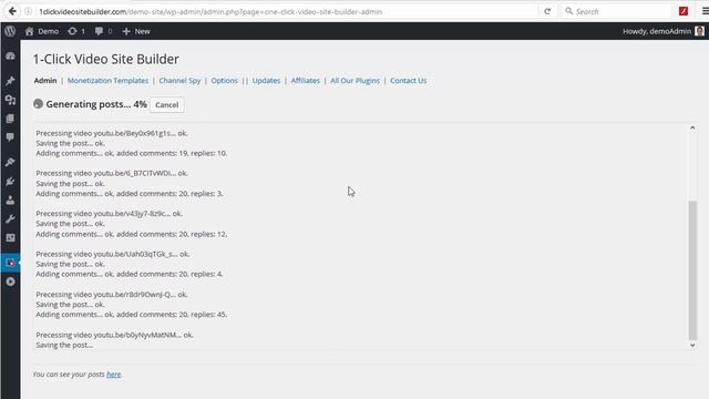 1 Click Video Site Builder JV Demo смотреть онлайн