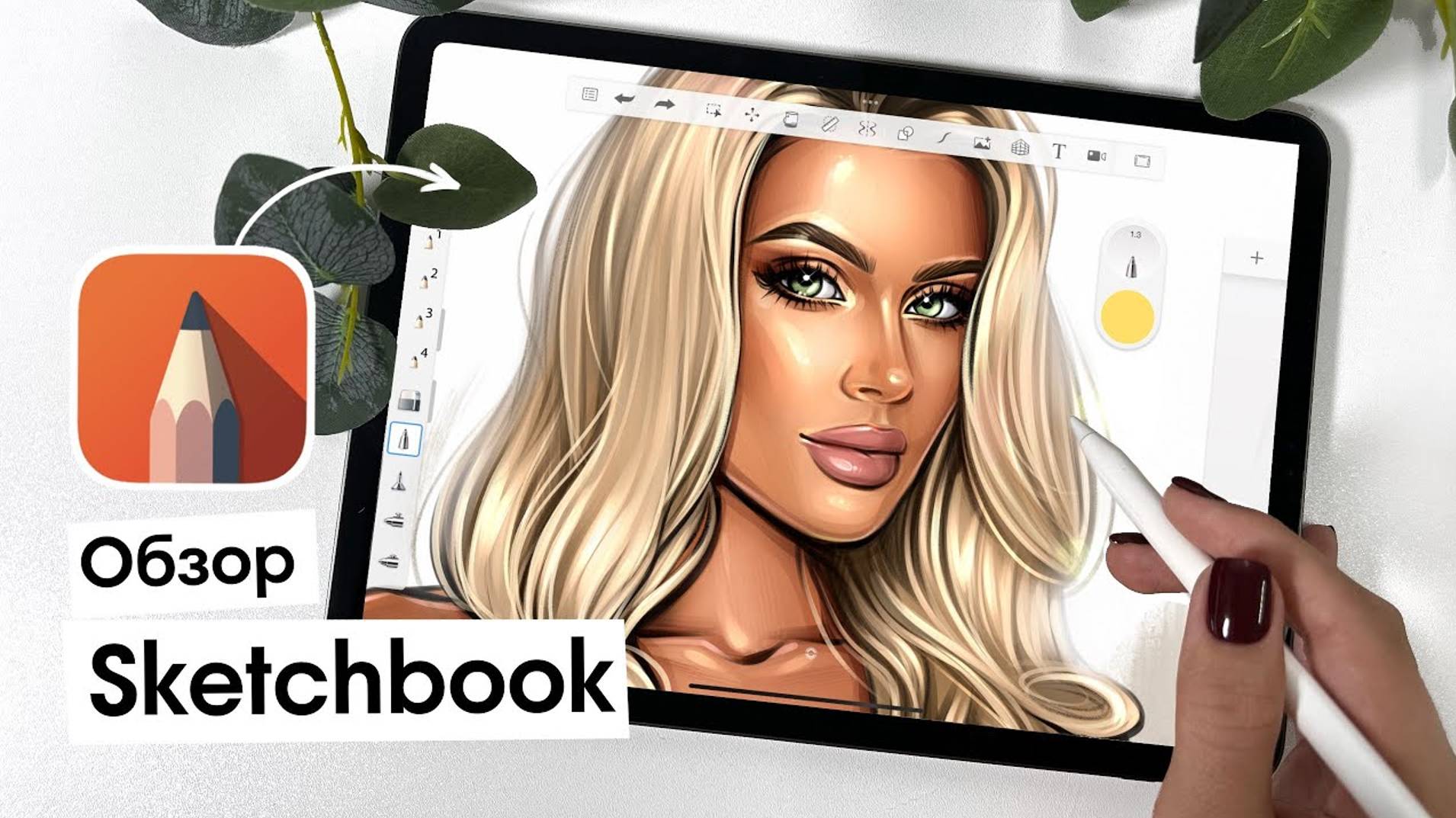 Обзор Sketchbook✍🏻 Интерфейс. Любимые кисти. Функции.