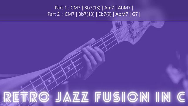 Retro Jazz Fusion Backing Jam Track in C | Major Minor Borrowed Chords Progression | 100 BPM | смотреть онлайн