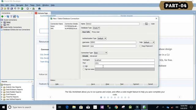 Oracle Database Series-How to connect as new user to oracle database using Sql Developer Part 4 смотреть онлайн