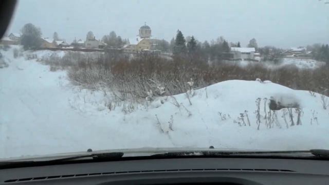 г. Никольск ул. Энергетиков переезд через реку Юг зимой. смотреть онлайн