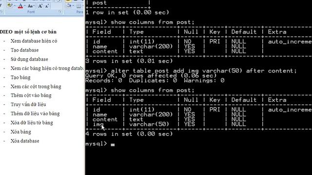 Tìm hiểu MySQL - Một số lệnh cơ bản смотреть онлайн