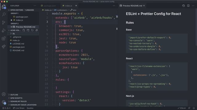ESLint + Prettier Shared Config for React (Next.js) смотреть онлайн