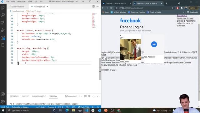 How to Create the Facebook Login Page with HTML CSS смотреть онлайн