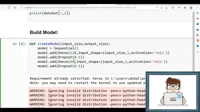 Building ChatBot - AI - Lesson 4 - Version 1 - Build AI Model || بناء المجيب الآلي - الذكاء الصنعي смотреть онлайн