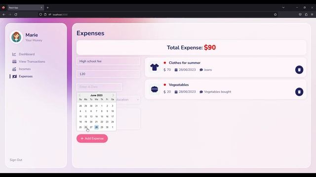 Finance Management App With React | MongoAtlas | Axios | Chart Js | Moment Js and Much More смотреть онлайн
